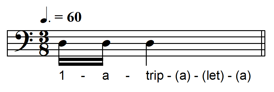 rhythmic dictation compound meter one beat example 16